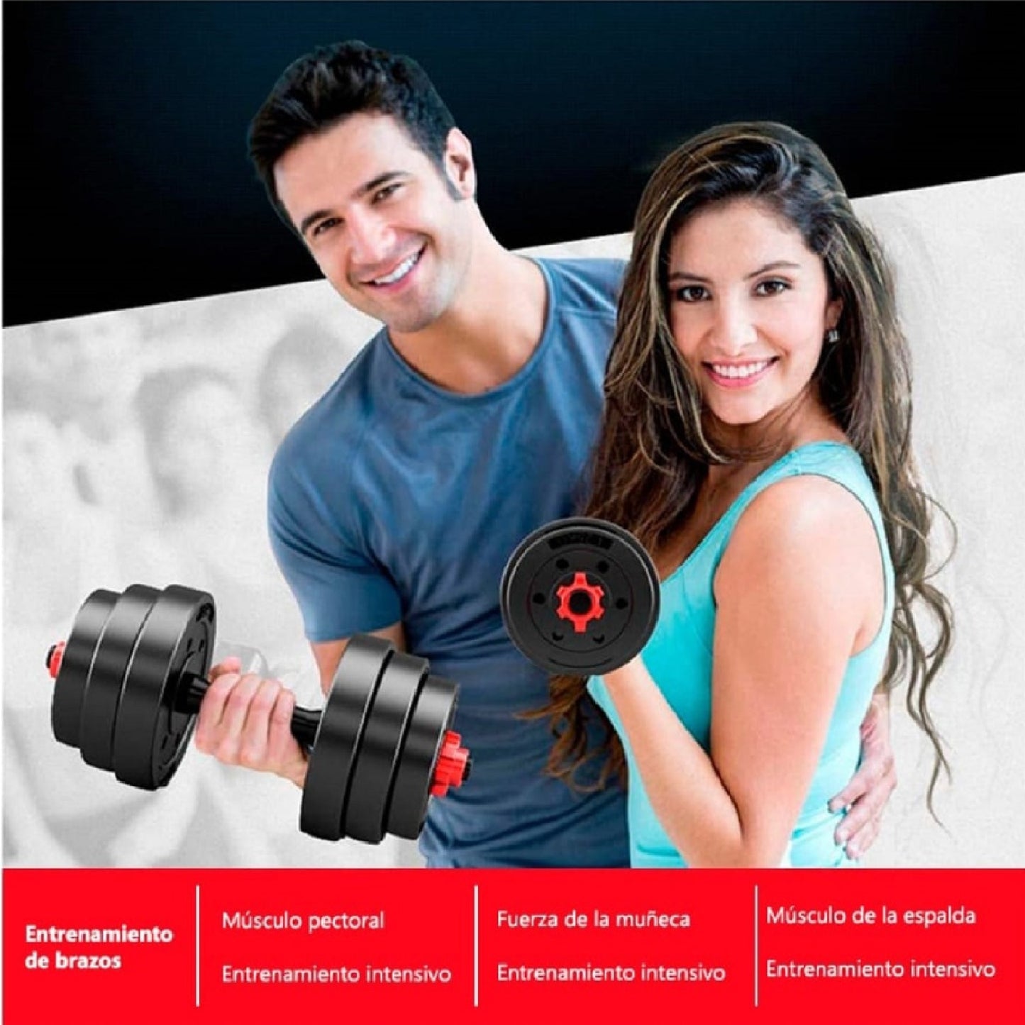 Kit Pesas 30 Kilos O Mancuernas 60 Libras, PVC Ejercicio Barra Extensora